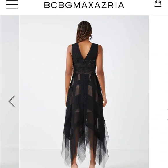 BCBGMAXAZRIA Andi Handkerchief Dress Holiday New Years Eve Dress BCBG - Picture 2 of 7